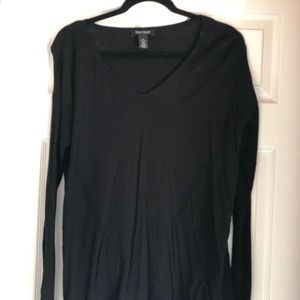 Black V Neck Thinner Sweater